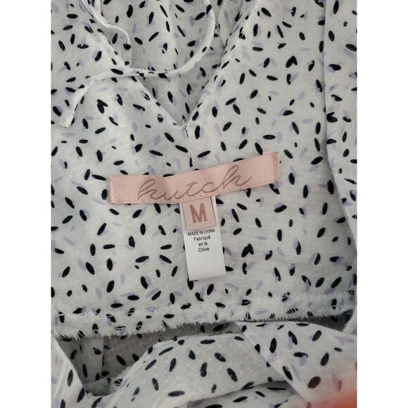 Anthropologie Hutch Ruffle Double V Neckline Smocked Sleeve Medium - Picture 8 of 11